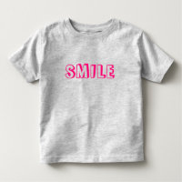 "Smile" hot pink fuchsia letters