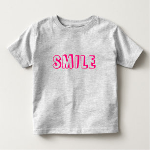 "Smile" hot pink fuchsia letters Toddler T-shirt