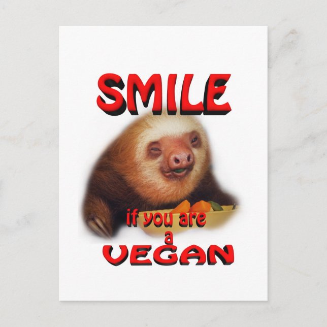 smile if you are a vegan. postcard (Front)