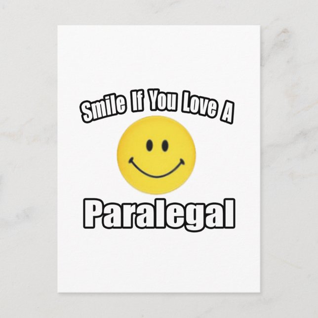 Smile If You Love a Paralegal Postcard (Front)