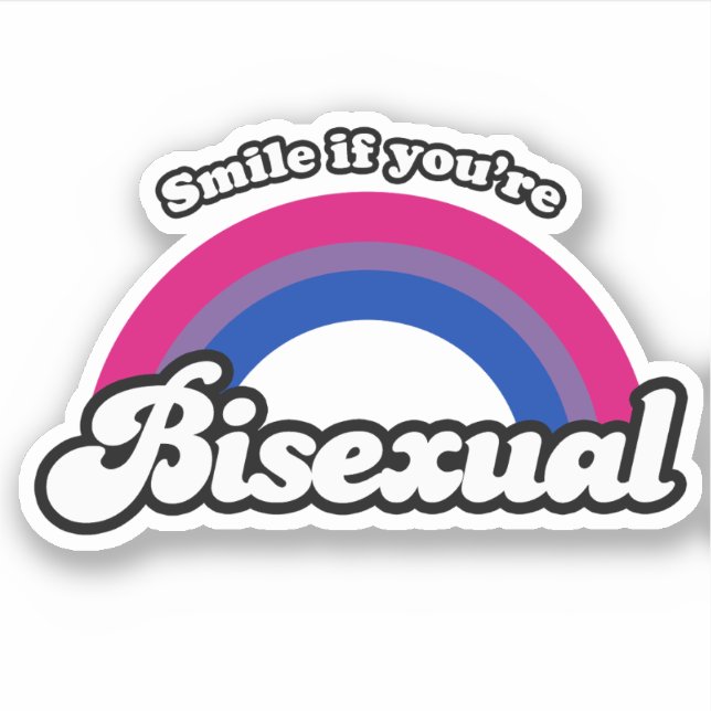 Smile if you're bisexual sticker (Front)