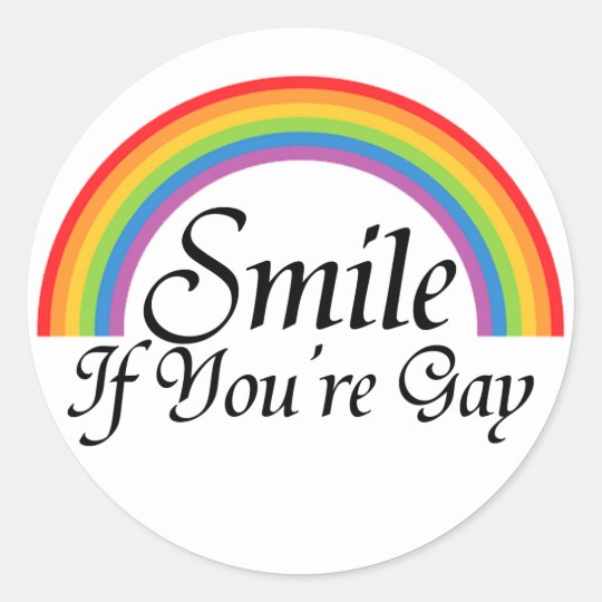 Smile If Youre Gay Classic Round Sticker