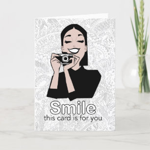 Smile I'm Thinking of You  Letterpress Thank You Card