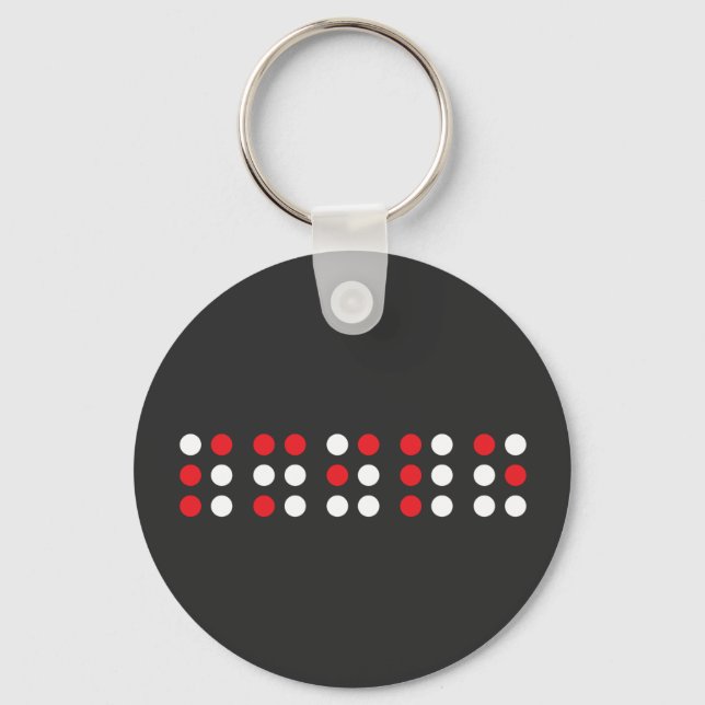 Smile in Braille code, Braille script for the blin Keychain (Front)