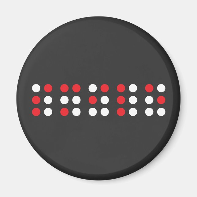 Smile in braille code, Brailleschrift voor blinden Magnet (Front)