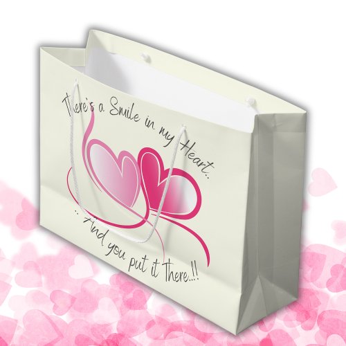 Smile in My Heart Valentines Large Gift Bag