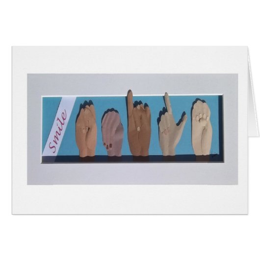 "Smile" in Sign Language Cards (Front Horizontal)