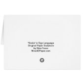 "Smile" in Sign Language Cards (Back Horizontal)