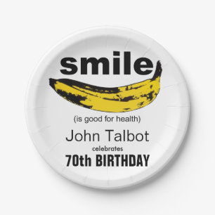 Smile is good 70th Birthday Party Paper Plate