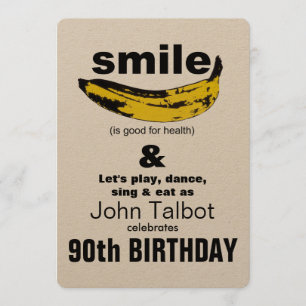 Smile is good 90th Birthday Party Invitation