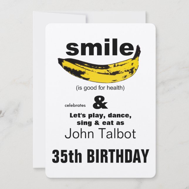 Smile is good for Health 35th Birthday Invitation (Front)
