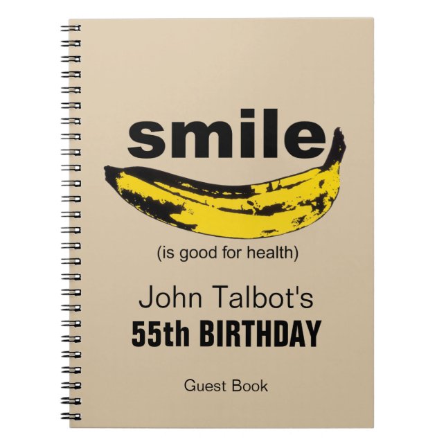 Smile is good for Health 55th Birthday Guestbook Notebook (Front)