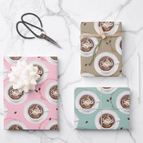 Smile Itâs Coffee Time Wrapping Paper Sheets