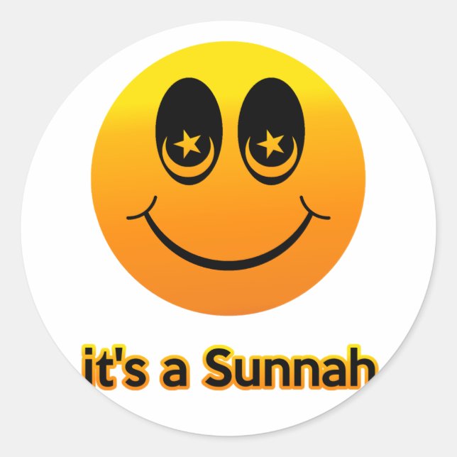 Smile it's a Sunnah Classic Round Sticker (Front)