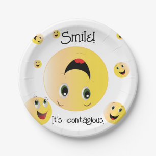 Smile. It's Contagious party supplies Paper Plates