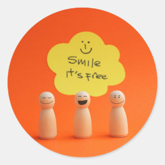 Smile, it's free classic round sticker