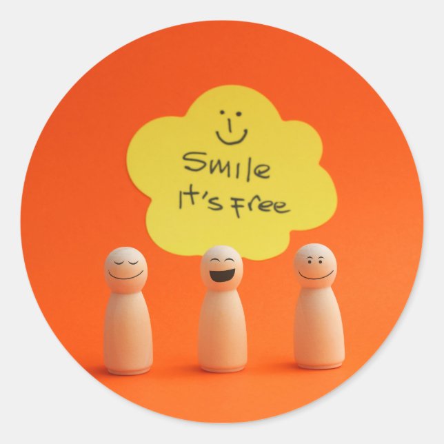Smile, it's free classic round sticker (Front)