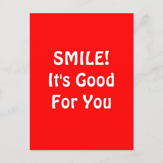 SMILE! It's Good For You. Red. Postcard (Front)