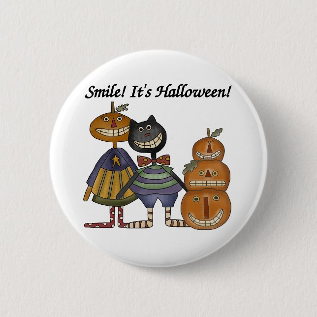 Smile It's Halloween Pinback Button (Front)