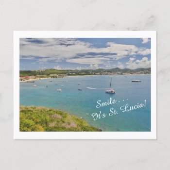 "smile . . .it's St. Lucia!" Postcard by whatawonderfulworld at Zazzle