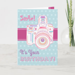 Smile! It's Your Birthday! Cute Pastel Camera Card