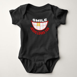 Smile Jesus Loves You  Baby Bodysuit