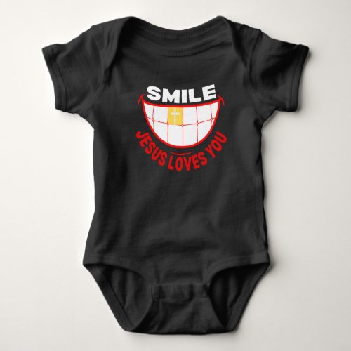 Smile Jesus Loves You  Baby Bodysuit
