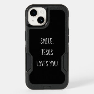 Smile, Jesus Loves You Black White OtterBox iPhone 14 Case