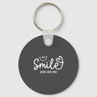 Smile Jesus Loves You Christian Faith Message  Keychain