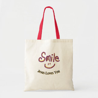 Smile Jesus Loves You Christian Quote  Tote Bag