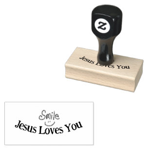 Smile Jesus Loves You Christian Rubber Stamp