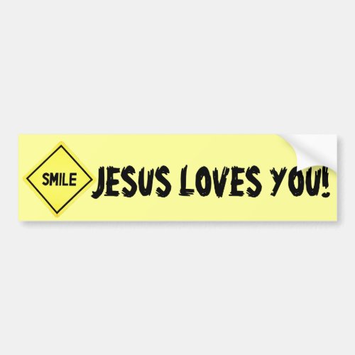 Smile Jesus Loves You Classic Bumper Sticker