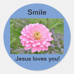 Smile Jesus loves you Classic Round Sticker