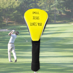 Smile, Jesus Loves You Yellow Happy Sunshine Golf Head Cover