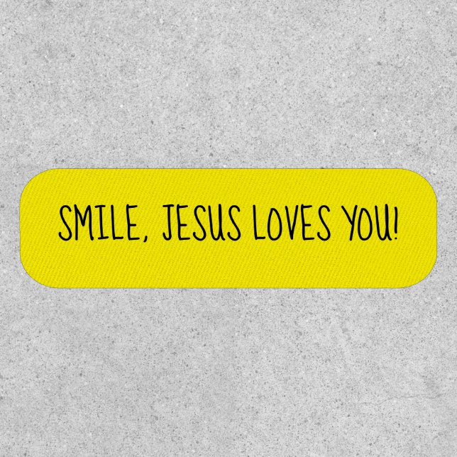 Smile, Jesus Loves You Yellow Happy Sunshine Patch (Front)