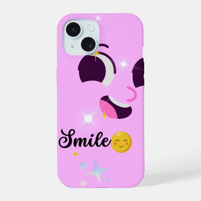 Smile Kawaii Pink Aesthetic Phone Case (Back)