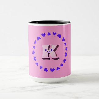 Smile Letter K With Hearts Coffee Mug