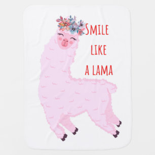 Smile like a lama baby blanket