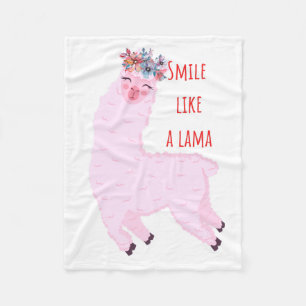 Smile like a lama fleece blanket