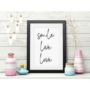 Smile, Live, Laugh Poster - positive energy