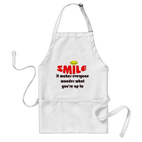 Smile _ Make people wonder what your up to Adult Apron