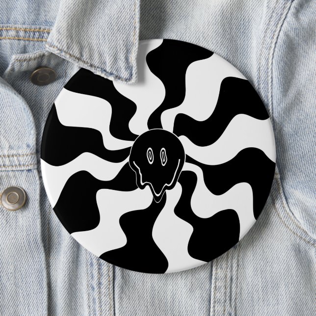 Smile Melt - Black and White Button (In Situ)
