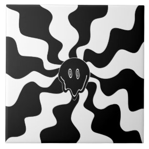 Smile Melt - Black and White Ceramic Tile