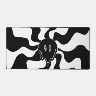 Smile Melt - Black and White Desk Mat