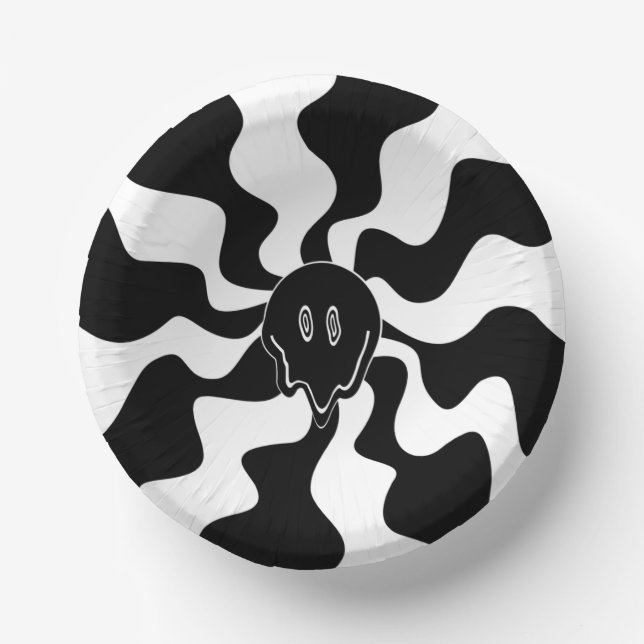 Smile Melt - Black and White Paper Bowls (Front)