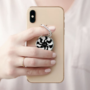 Smile Melt - Black and White Phone Ring Stand