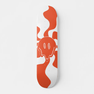 Smile Melt in Orange & White Skateboard