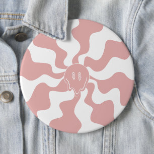 Smile Melt in Pink & White Button
