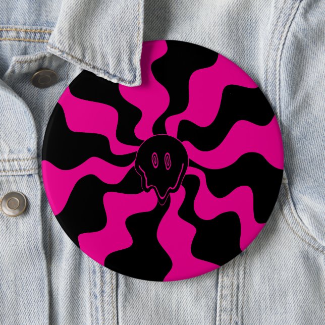 Smile Melt - Magenta and Black Button (In Situ)