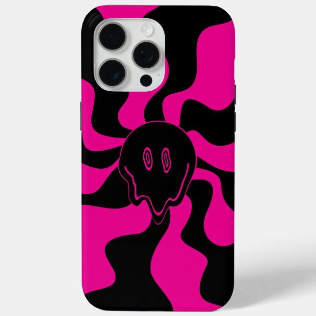Smile Melt - Magenta and Black Case-Mate iPhone Case (Back)